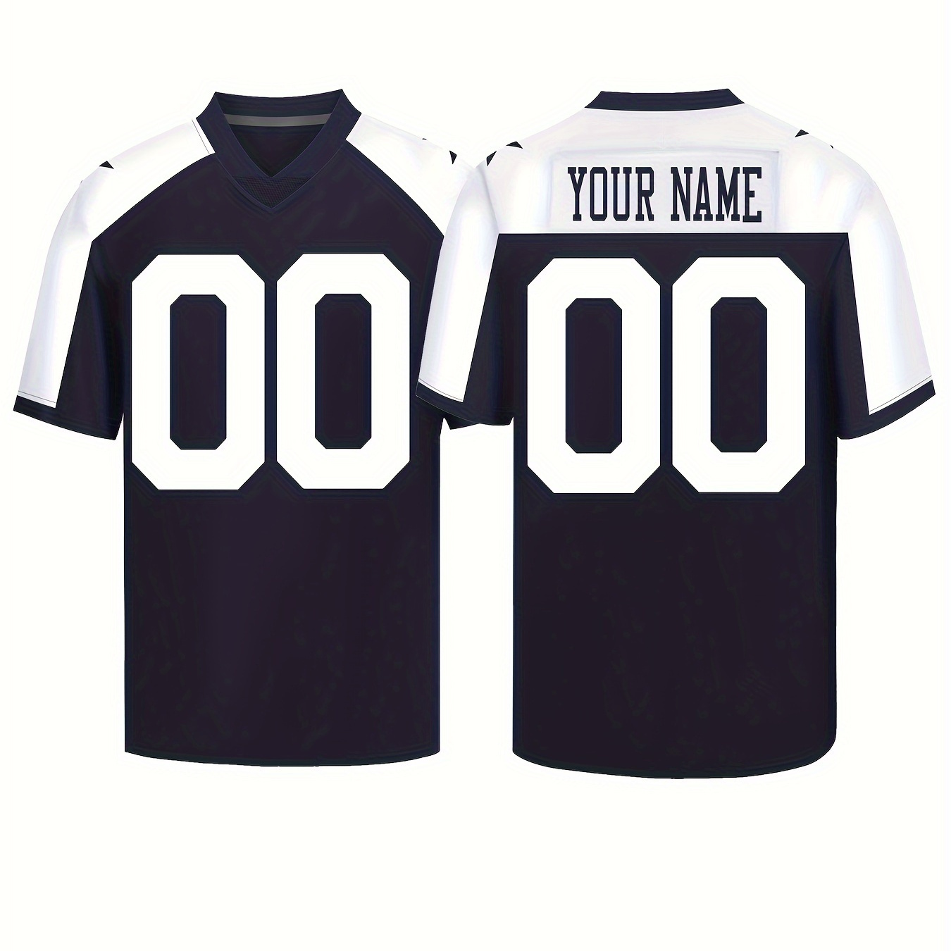 

Custom Embroidered Men's Football Jersey - Personalize & Number, Breathable Polyester, V-neck, Sports & Casual Wear, Sizes S-3xl