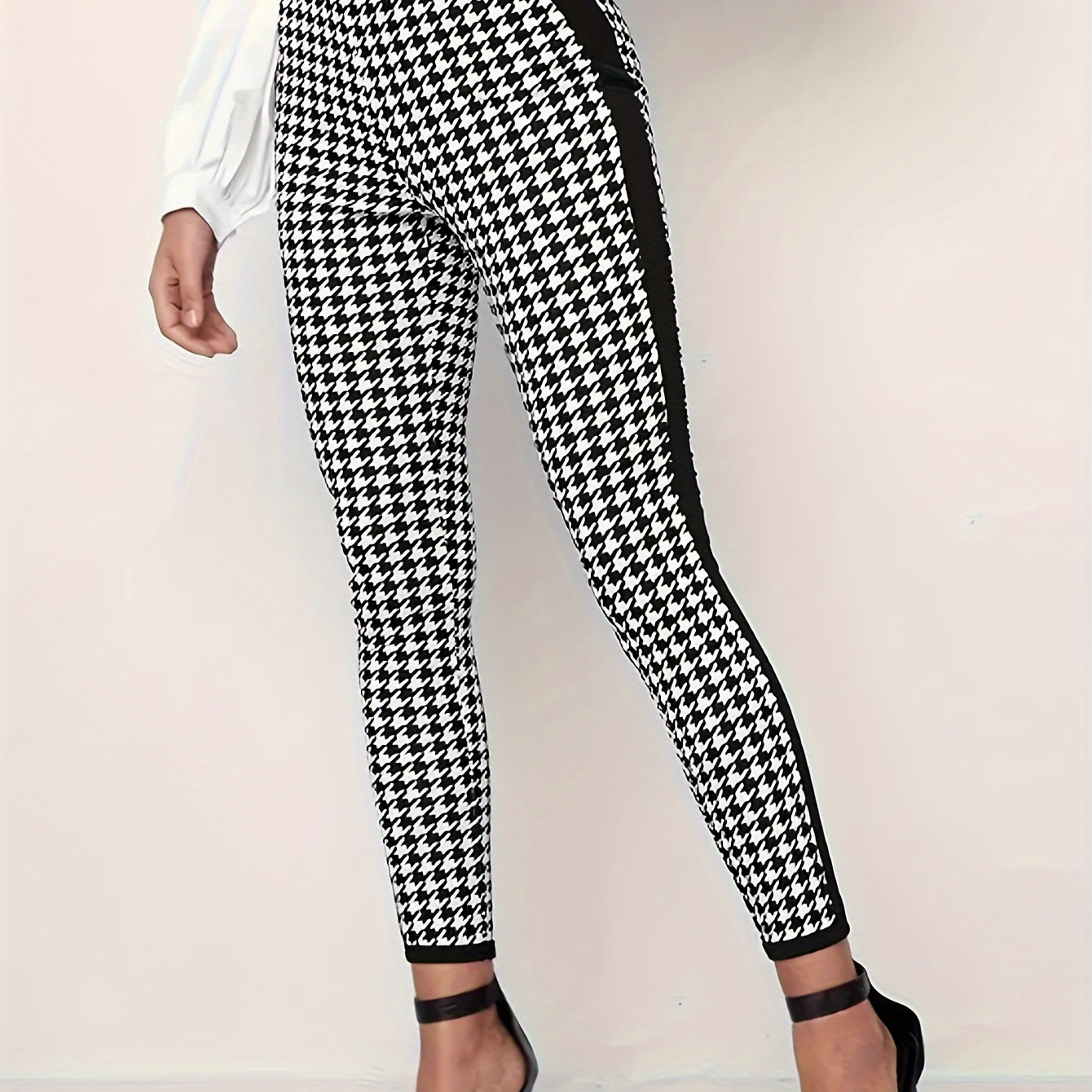 

Leggings Taille Imprimé -de-, Leggings Décontractés À Contrastée, Extensibles Et Moyens, Le Et , Vêtements Femmes