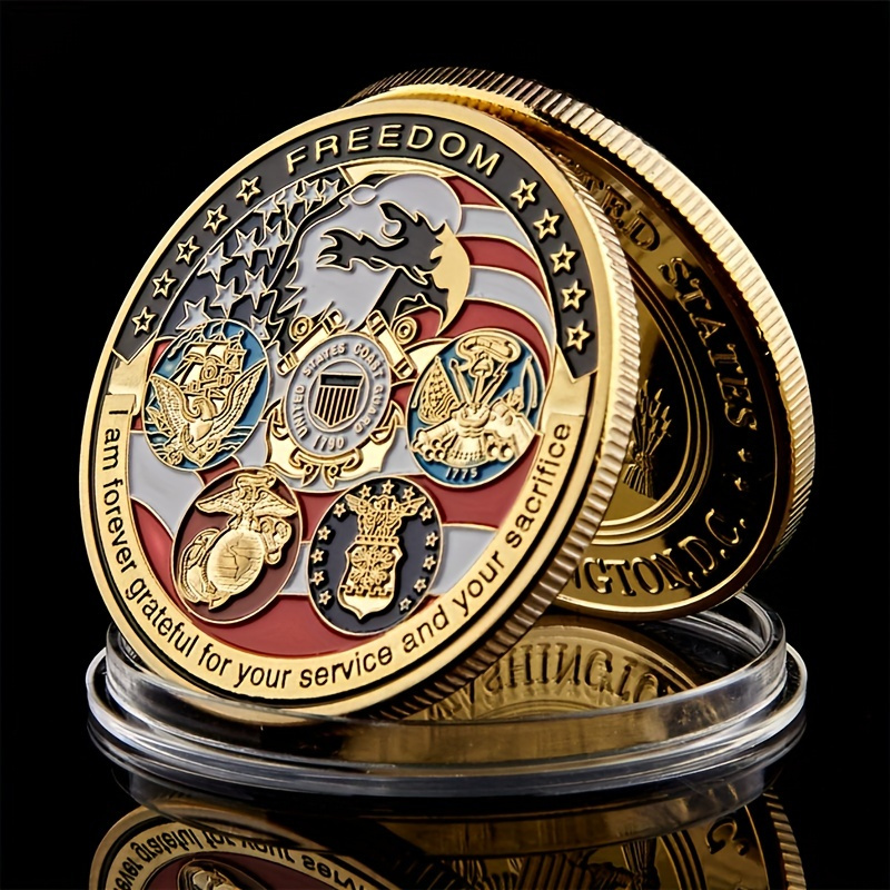 

Challenge Coin Collection, I Am Forever Grateful For Your Service And Your Sacrifice Souvenir, Collectible Gift Replica Coin