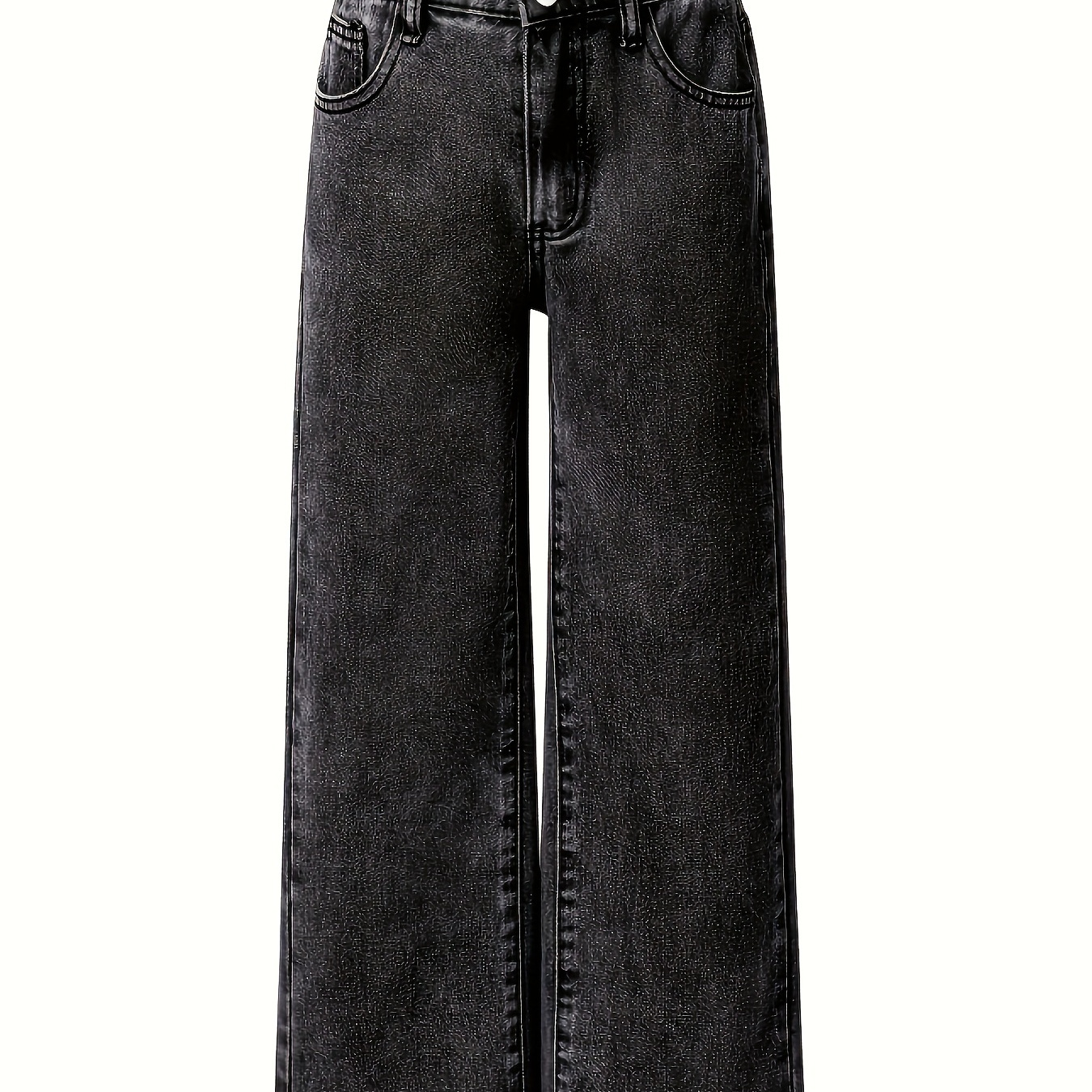 

Girls Jeans Straight Leg Jeans Long Length Denim Non-stretch Loose & Versatile Flakes Solid Color Going Out All-season