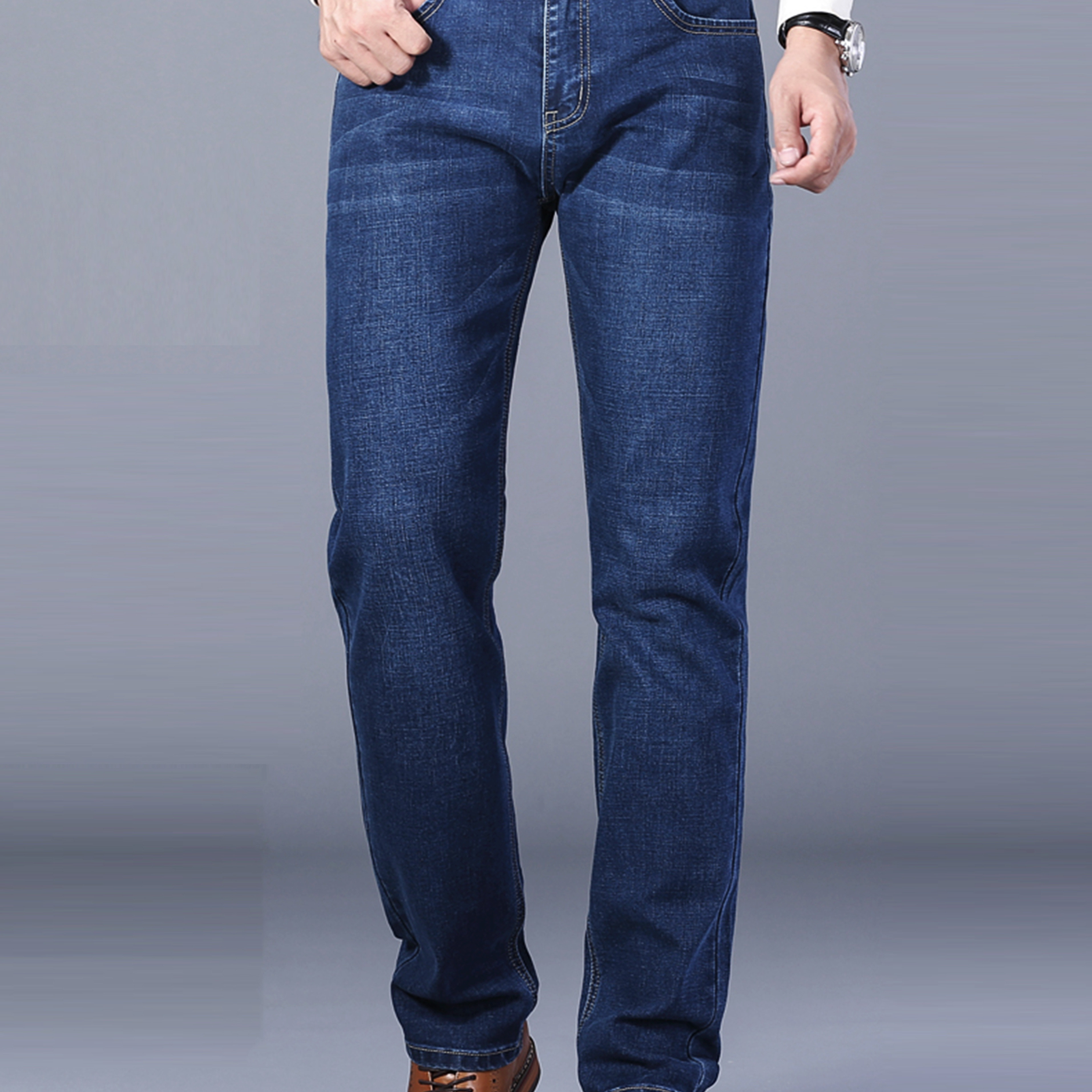 

Men's Straight Leg Denim Pants, Men's Jeans, Versatile For Business And Casual Wear