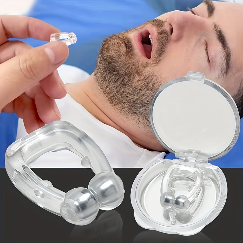 

1pc Anti Snoring Device, Silicone Magnetic Anti Snoring Nose Clip, Men And Women Creative Sleeping Aid Relieve Snore Improve Sleeping