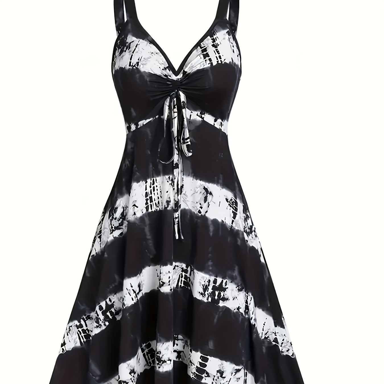 

Striped Print Spaghetti Strap Dress, Elegant Tie Sleeveless Cami Dress For Spring & Summer, Women's Clothing