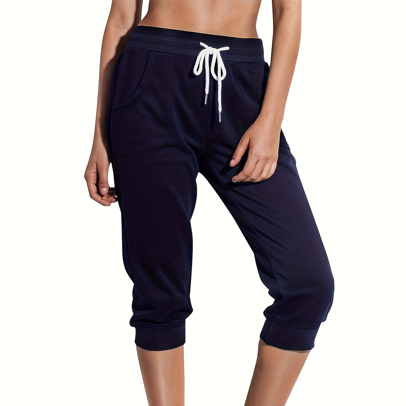 

Women's Sweatpants Capri Pants Cropped Jogger Running Pants Lounge Loose Fit Drawstring Waist With