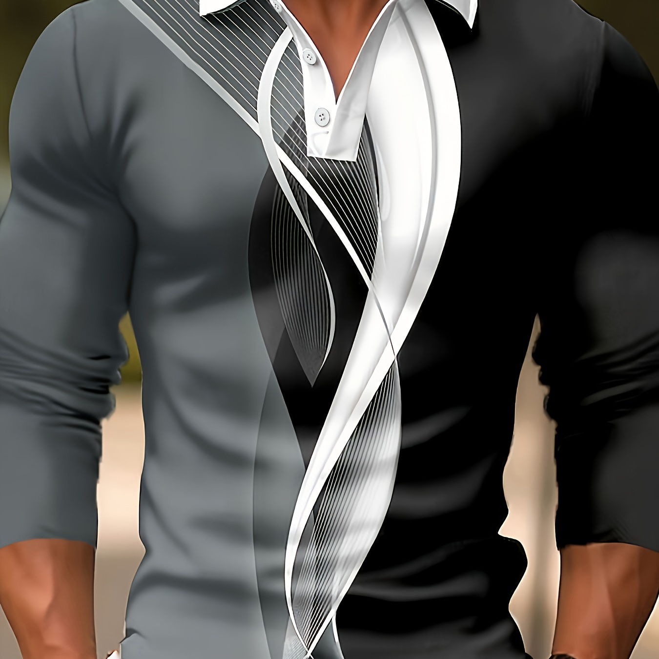 

Pattern Long Lapel , Top