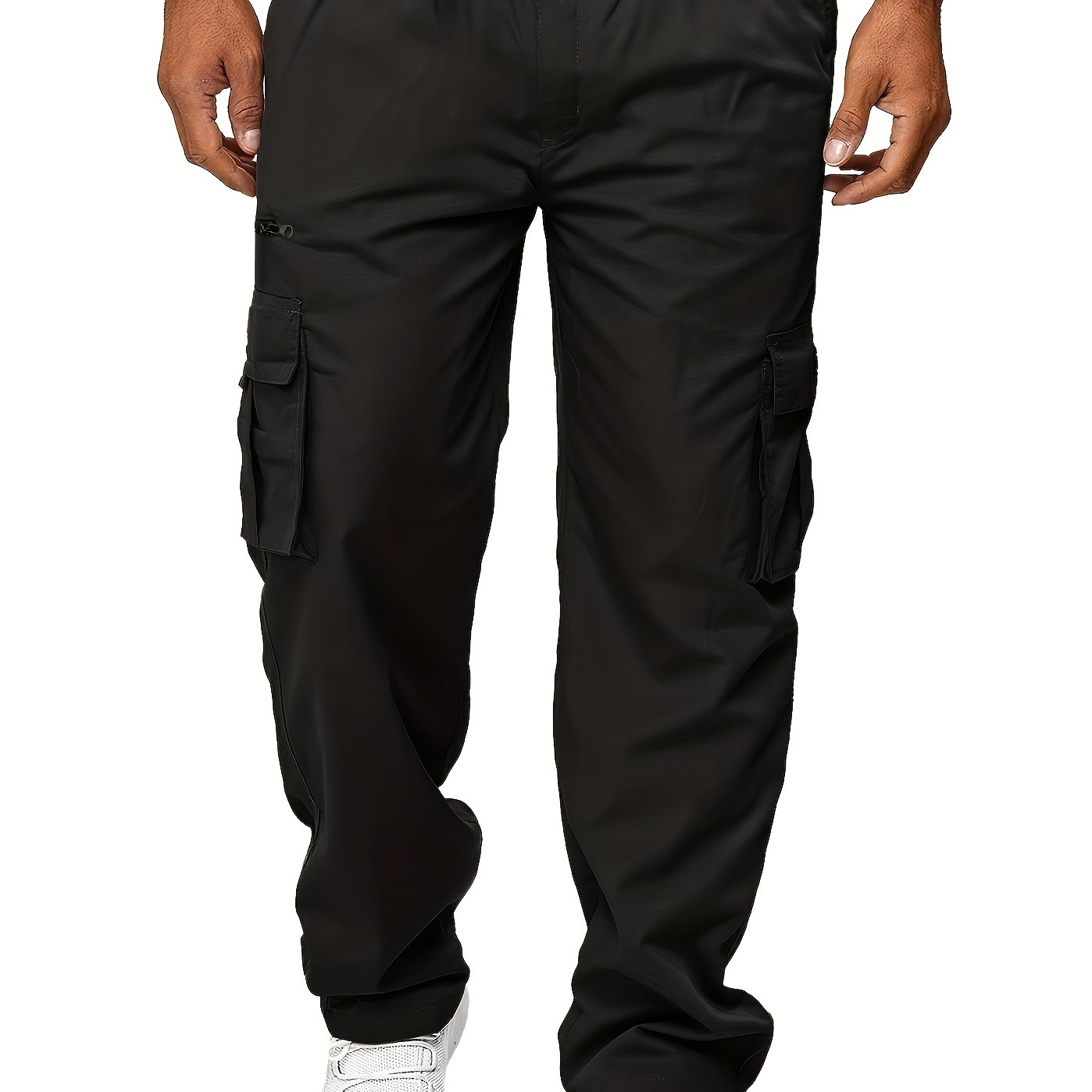 Multi-pocket Men's Straight Leg Cargo, Trendy Comfy Trouser For Outdoor Activities