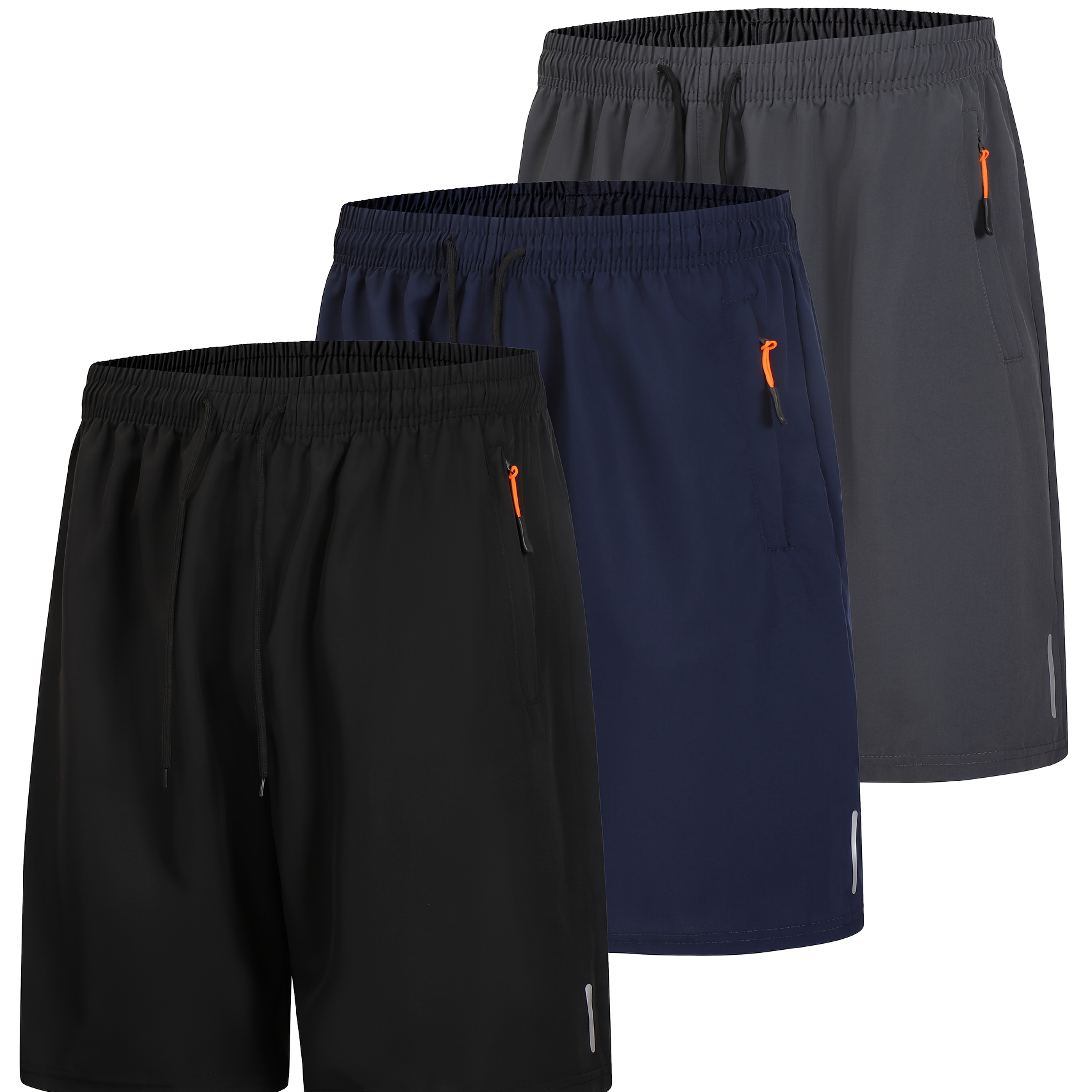 

3pcs Men's Ultra-lightweight Quick Shorts - Fashionable Casual Running & , Breathable Polyester/spandex , Ideal For Beach & Outdoor Activities, With Pockets & Waistband