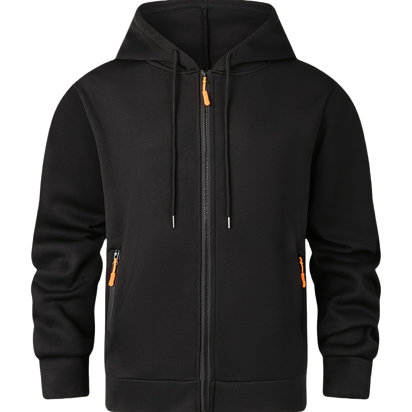 

Hooded Sweatshirt Blocking Zippers , Long Sleeve As