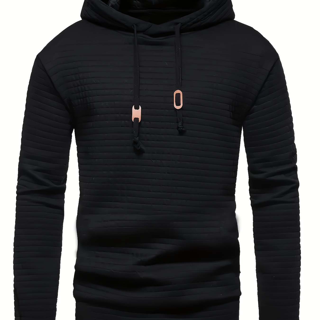 

Plus Size Men' Textured Hoodie Winter Hooded Sweatshirt For Big & Tall Males, Men's Clothing