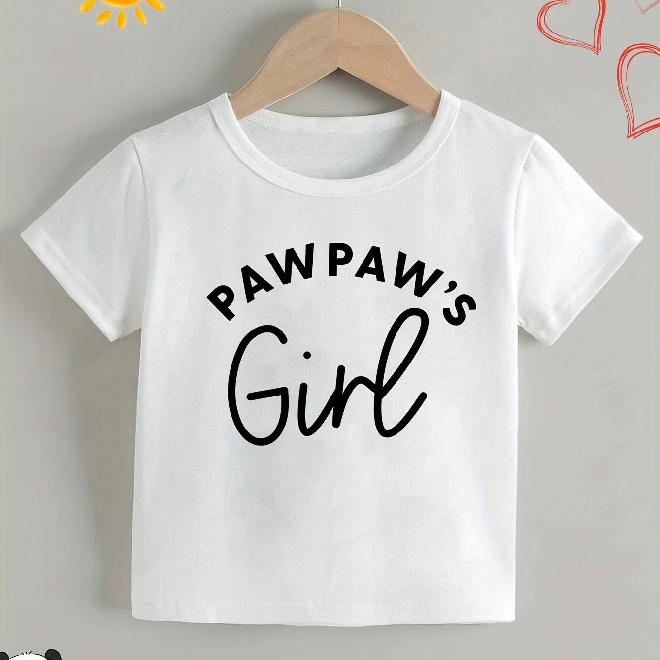 

Girl Print Tee, Girls' Casual & Trendy Crew Neck Short Sleeve T-shirt For Spring & Summer, Girls' Clothes For Everyday Life