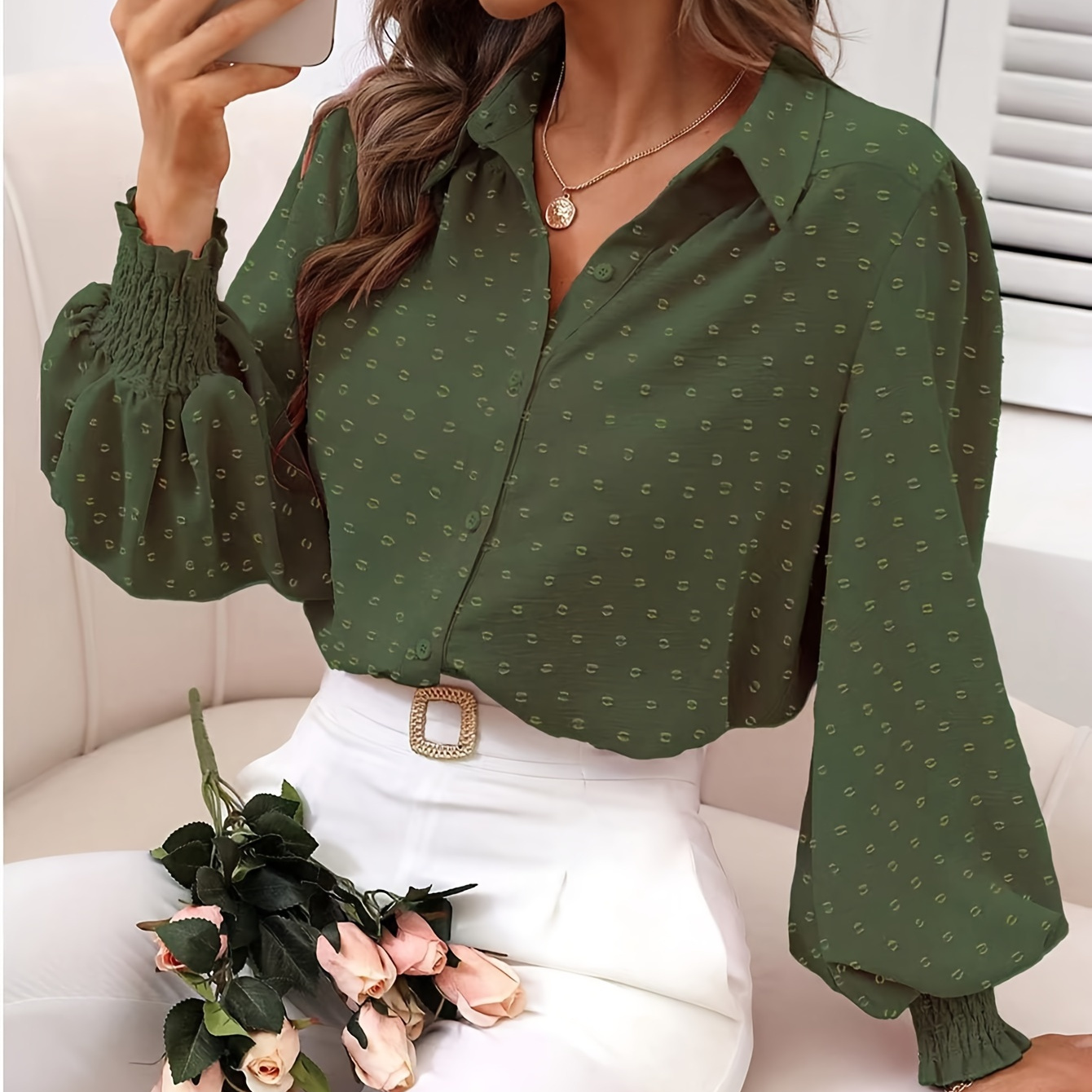 

Swiss Dot Breasted , For & Fall, Women's Clothing