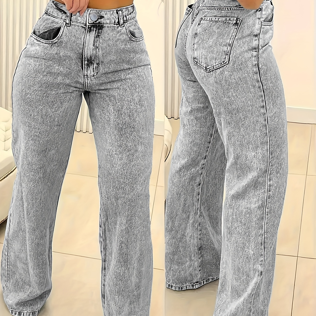 

Fashion Washed Simple Jeans, Casual Denim Pants For Women, Women's Clothing & Denim