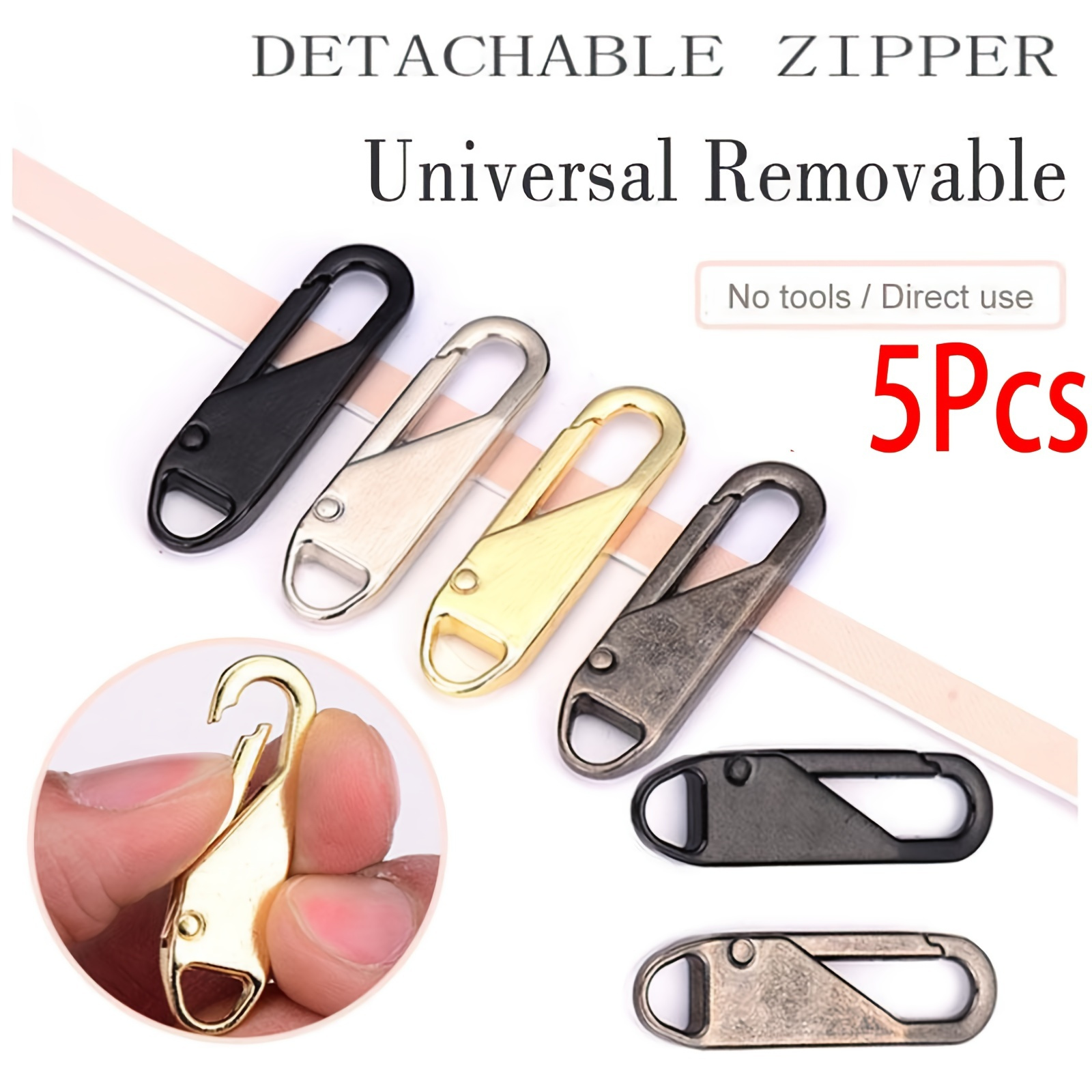 5PcsZipper Head Round Removable Metal Zippers Pendant Puller DIY School Bags  Garment Bag Luggage Repair Replacement - AliExpress