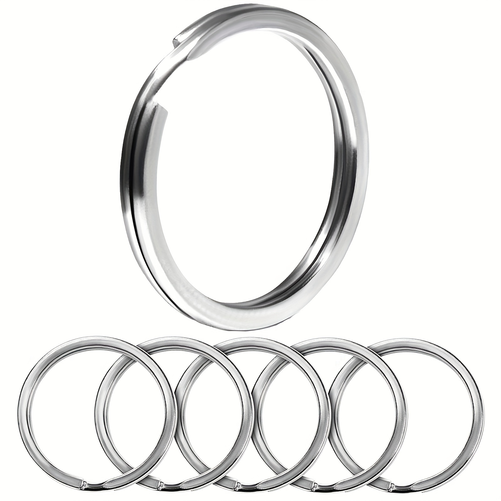 5-50pcs 304 Stainless Steel Key Ring Key Chain Keyrings Keychain Key Holder  Split Ring for Jewelry Making (Color : Steel, Size : 30mm 20pcs)