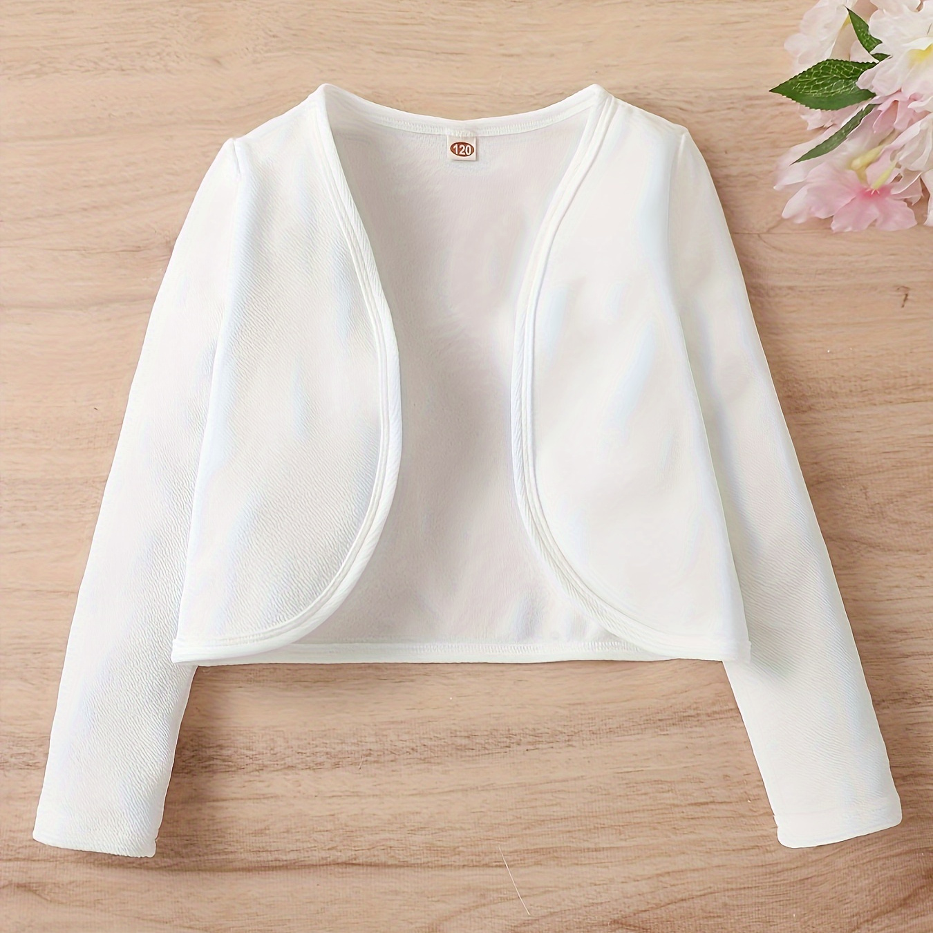 

Girl's, Solid Elegant Open Front Long Sleeve Cardigan Jacket