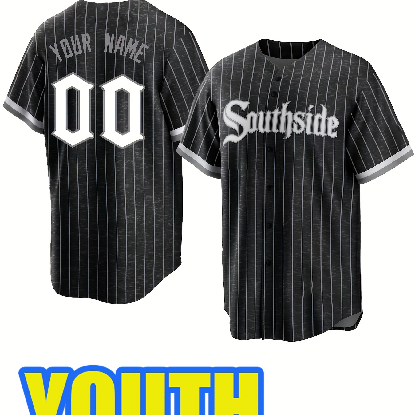 

Boys Customizable Name And Number Design Baseball Jersey Shirt, Baseball Jersey Embroidered Sports Customization Baseball Jersey