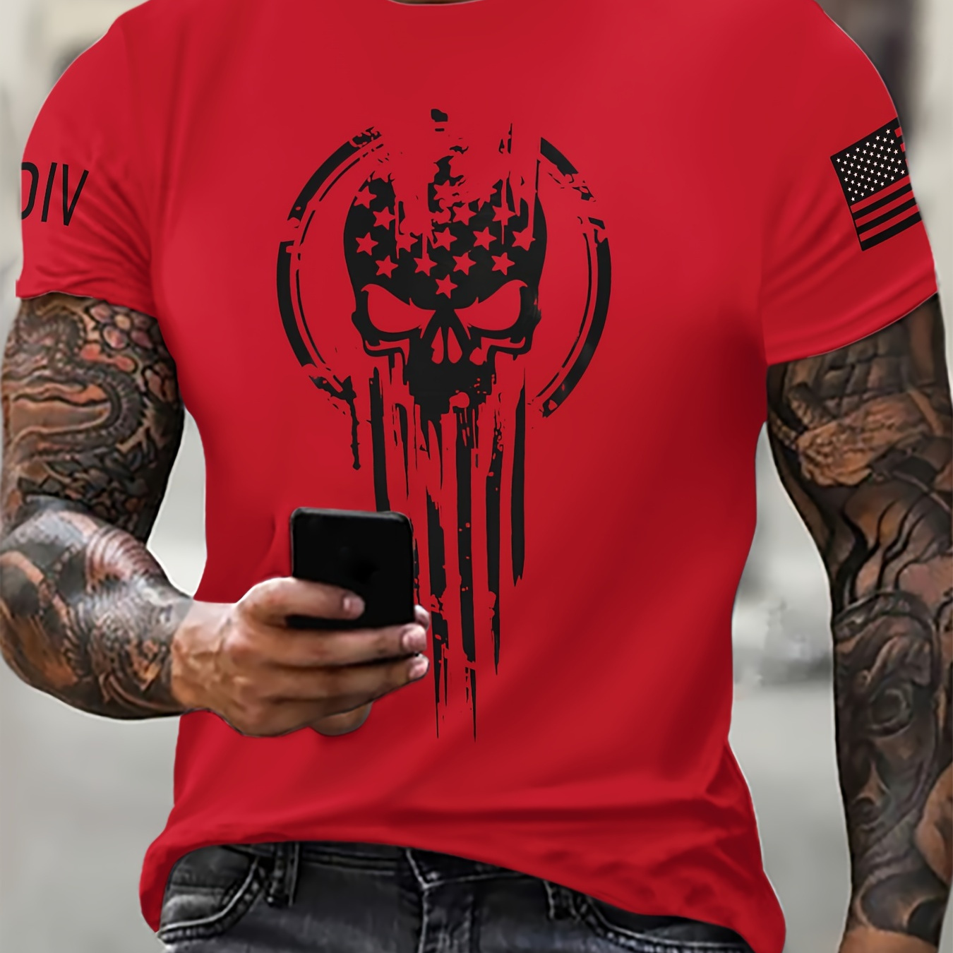 

Men's Graphic T-shirt - Polyester Blend, Regular Fit, Short Sleeve, Round Neck, Casual Style, Summer Season, Adult Size, Knit Fabric