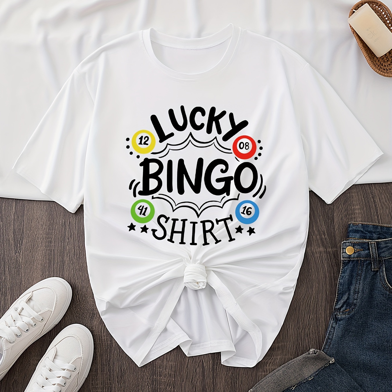 

Letter Print T-shirt, Casual Crew Neck Short Sleeve Top For Spring & Summer, Women's Clothing