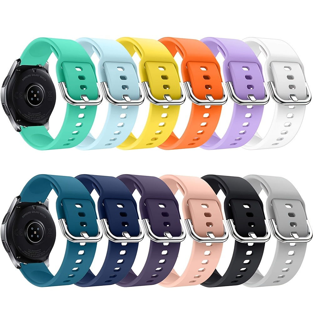 22mm 20mm Silicone Watch Band For Samsung Galaxy Watch 3 45MM Active 2 Sport S2 S3 GT Amazfit Gtr Official Color Buckle Watch Band