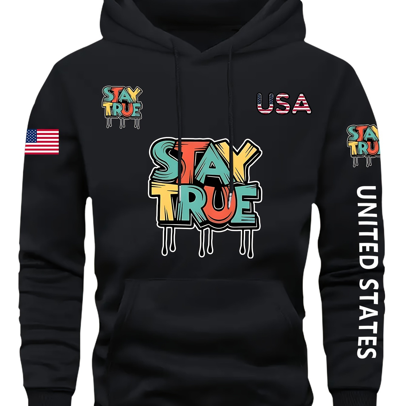 

Graffiti Style , Men' Casual Hoodie With Drawstring, Comfy Long Sleeve Pullover Hoodie, Ideal For Daily And Outdoor Wear