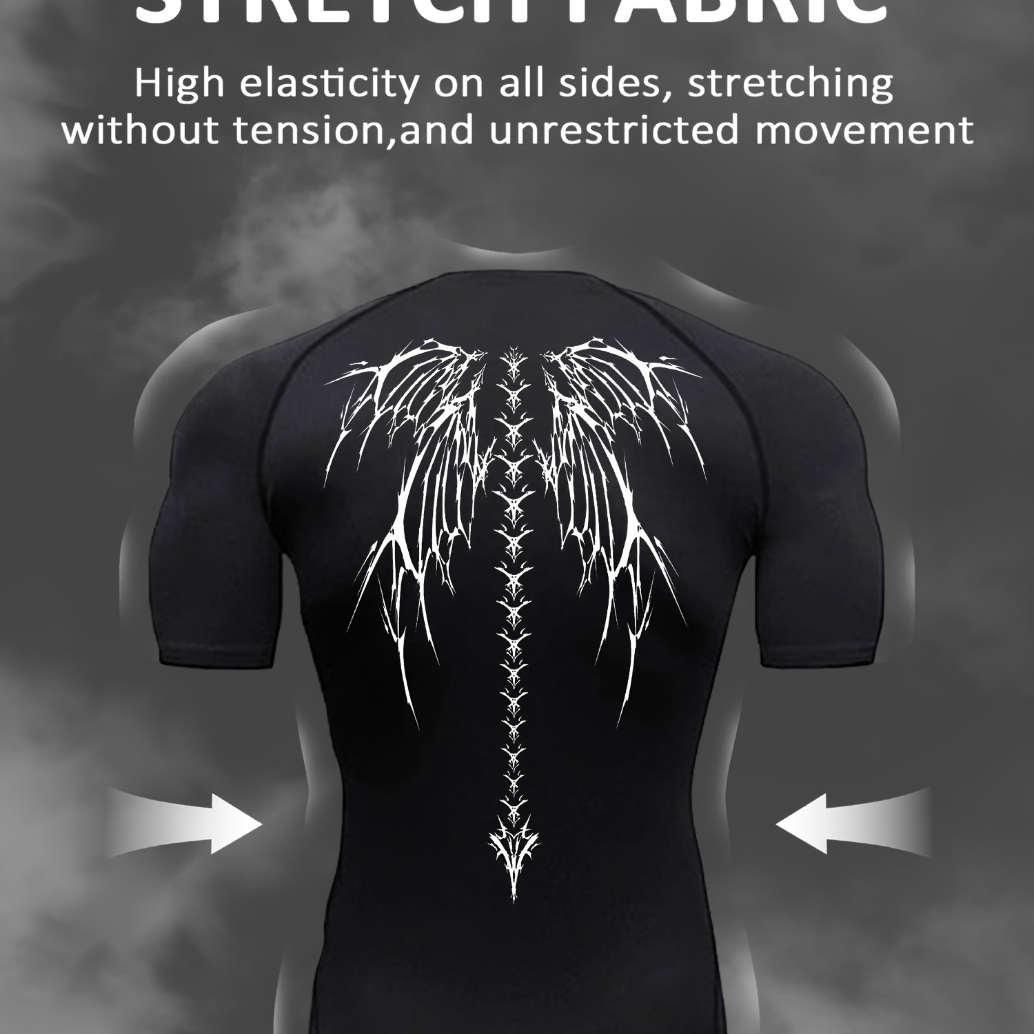

Men's High Stretch Quick-drying Breathable Short Sleeve Round Neck Compression T-shirt For Gym Fitness Training