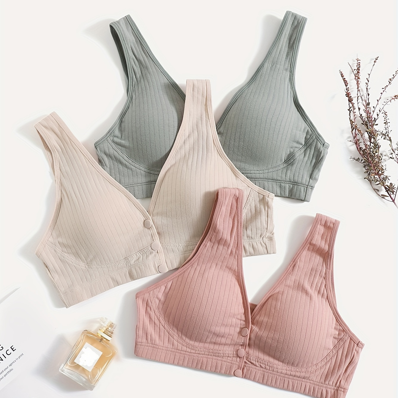 

Women's Maternity 3pcs Breast Feeding Bra Elegant Underwear
