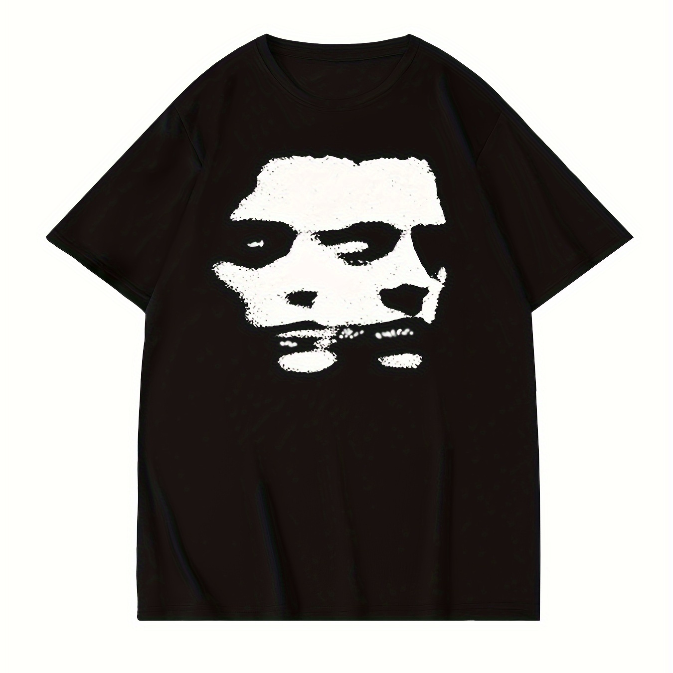 

Faces Print T Shirt, Tees For Men, Casual Short Sleeve T-shirt For Summer