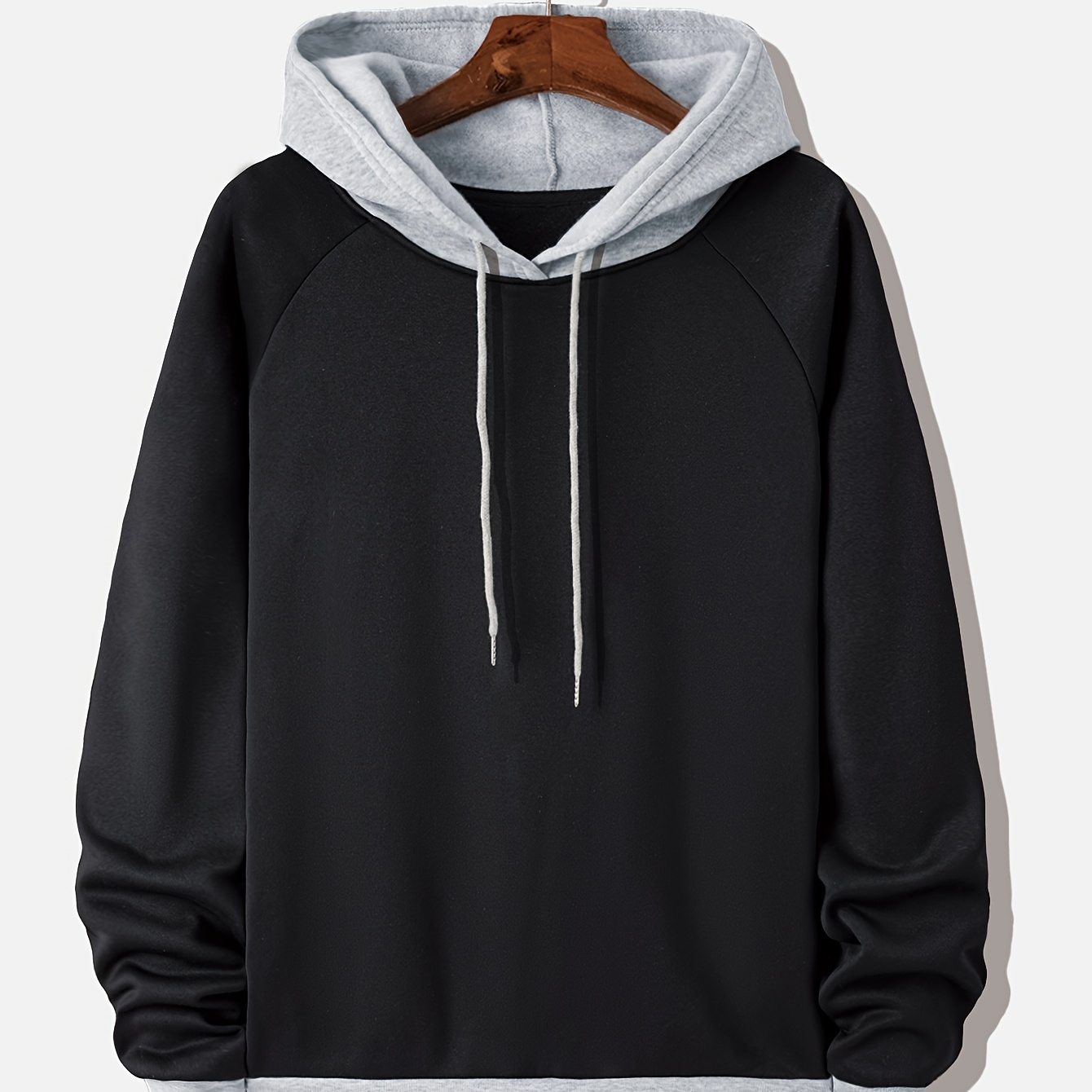 Men's Casual Hoodies, Drawstring Comfortable Oversized Block Color Hooded Pullover Sweatshirt For Spring Summer Plus Size