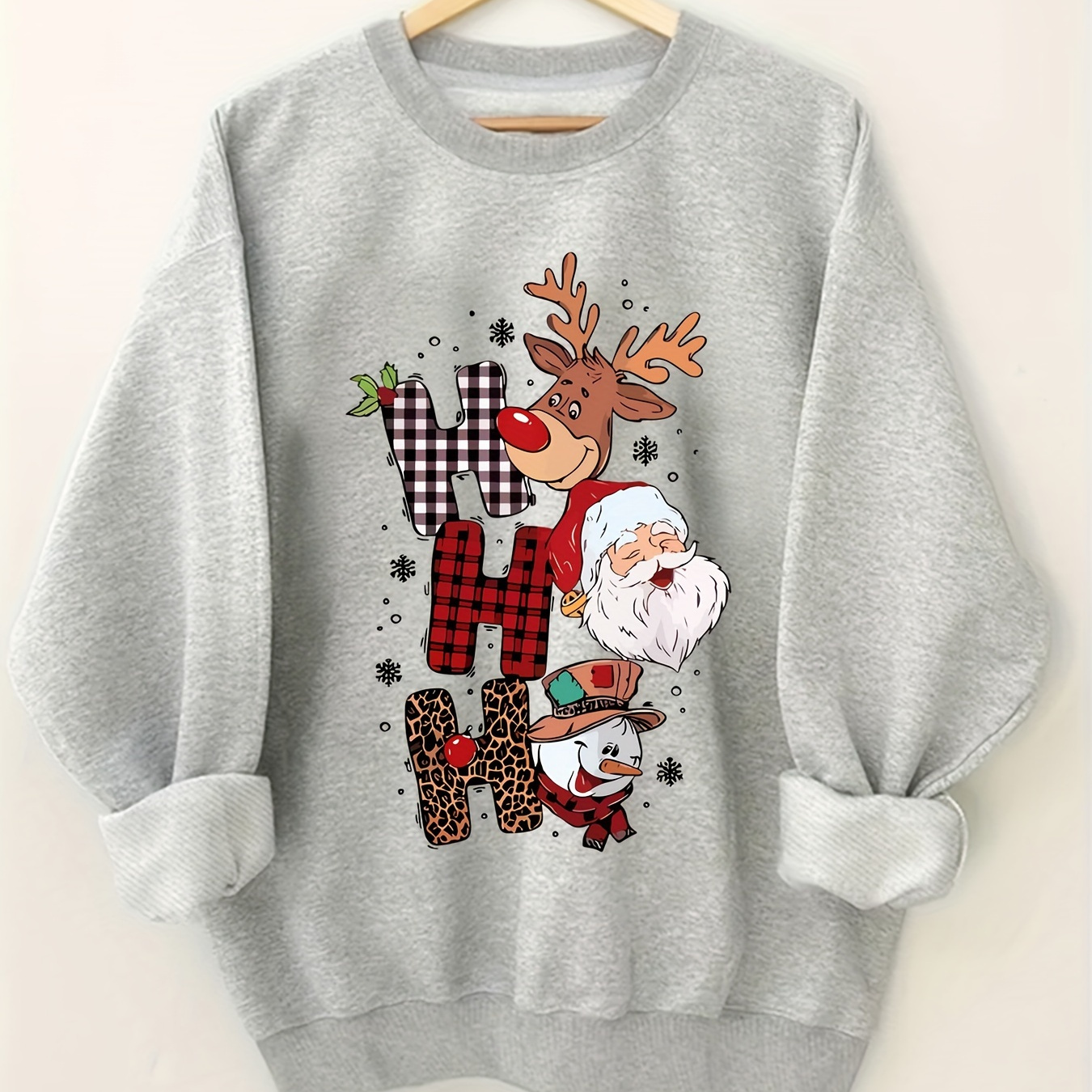 

1pc Christmas Sweatshirt For , Plus Size Pullover & , Top For /