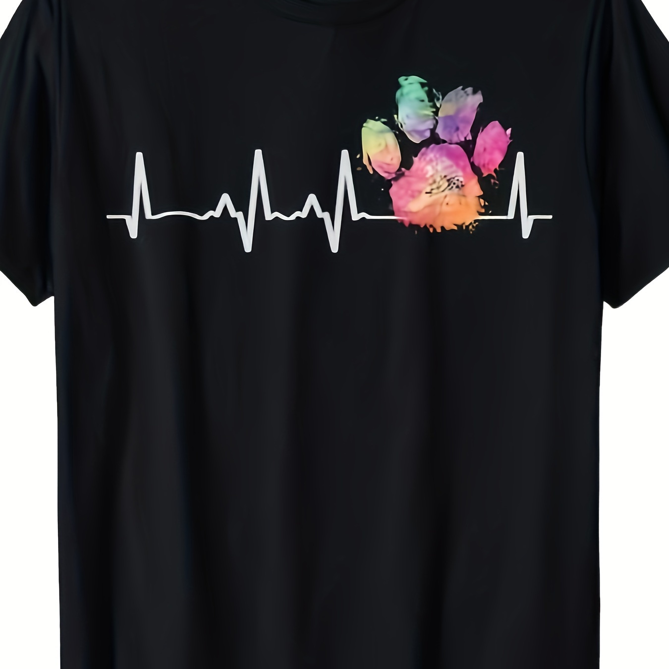 

Cute Veterinarian Gift Rainbow Paw Print Heartbeat Vet -shirt