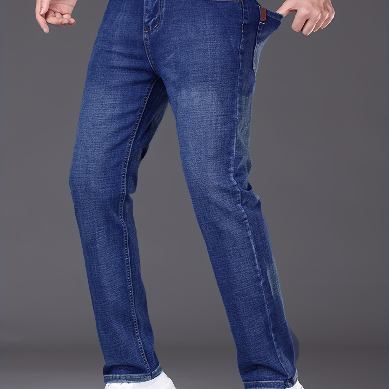 

Classic Design Semi-formal Jeans, Men's Casual Stretch Denim Pants For All Seasons Business