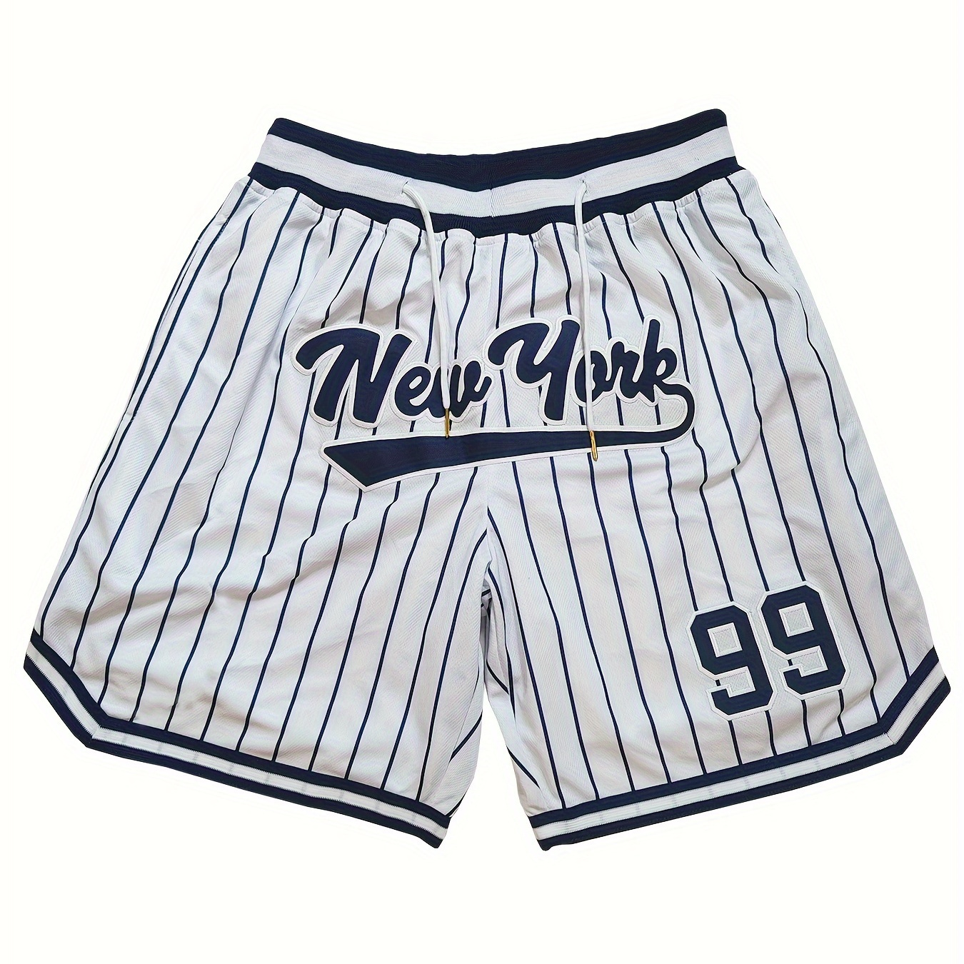 

Men's Casual Basketball Shorts, Letter & Number 99 Embroidered Design, Men's Summer Breathable Quick- Shorts