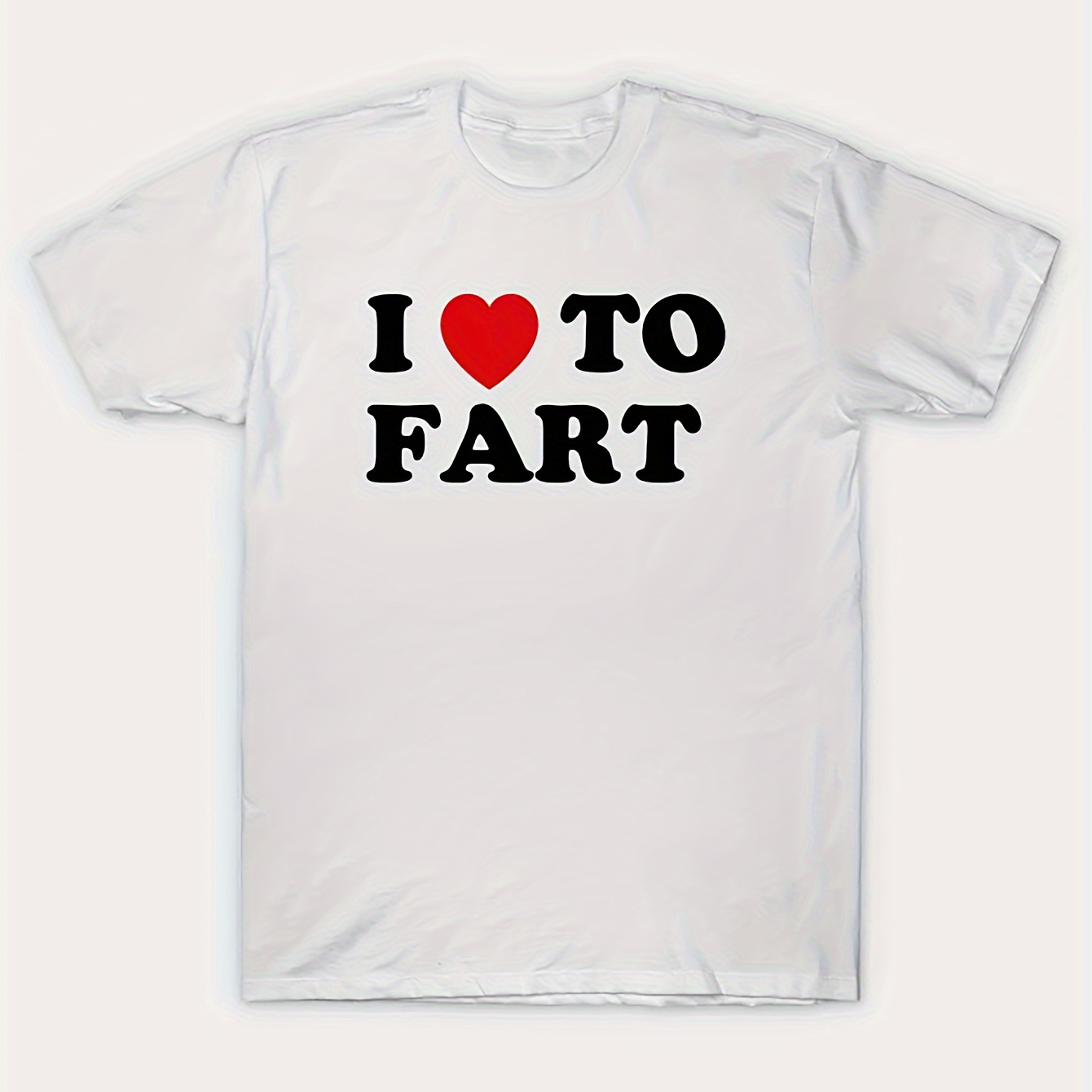 

I Love To Fart " Creative Print Stylish Cotton T-shirt For Men, Casual Summer Top, Comfortable And Fashion Crew Neck Short Sleeve, Suitable For Daily Wear