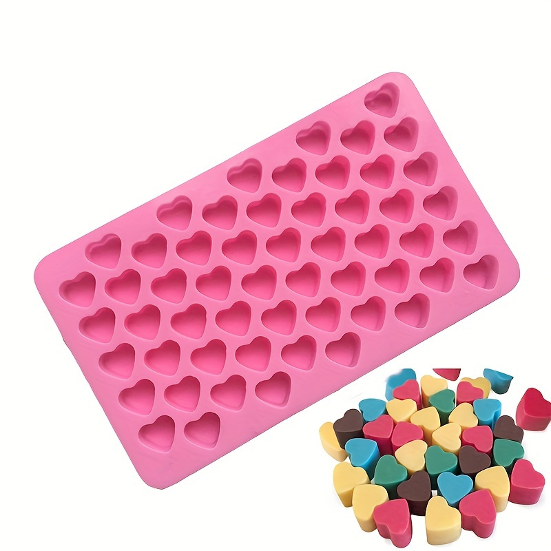 

1pc, Heart Shaped Silicone Molds, 55 Hole Ice Cube Tray, Resin Clay Candy Molds, Fondant Chocolate Cookies Diy Molds, Kitchen Accessories