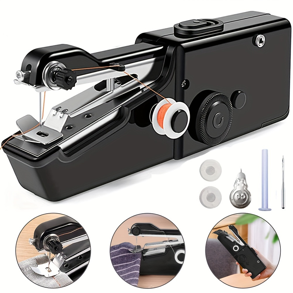 

1pc Handheld Sewing Machine, Mini Portable Electric Sewing Machine For Adult, Easy To Use And Fast Stitch Suitable For Clothes, Fabrics, Diy Home Travel (battery Not Included)