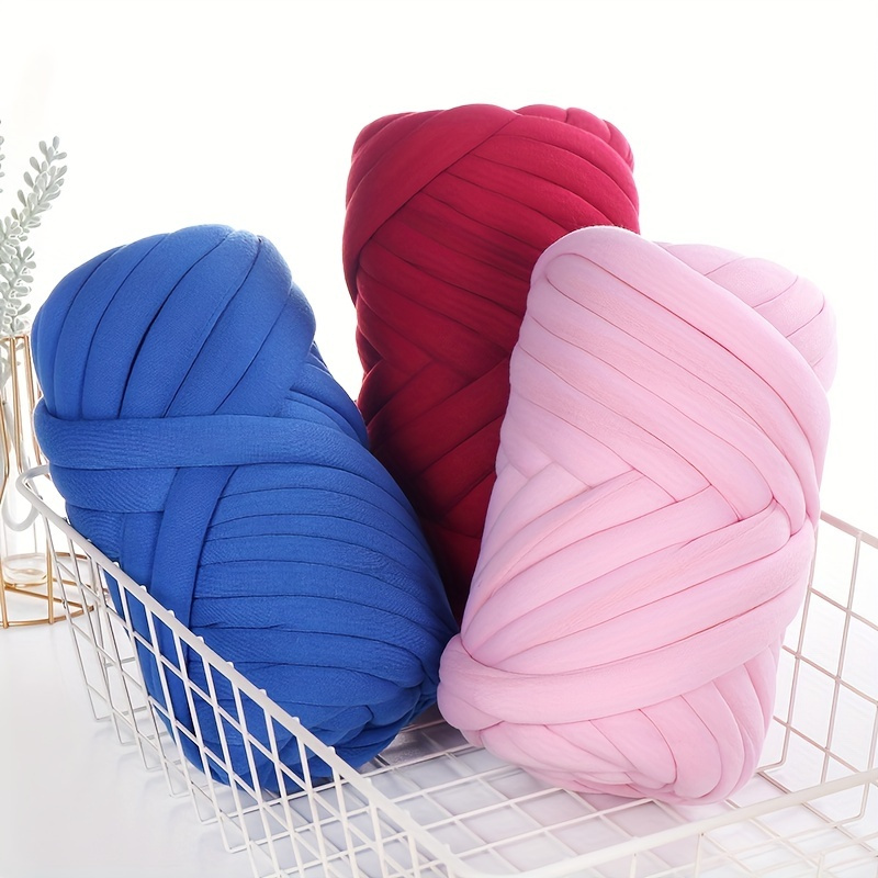 250G 20mm Chunky Cotton Tube Yarn Thick Vegan Yarn, Super Soft Washable Arm  Yarn for Arm Knitting DIY Throw Sofa Bed Blanket Pillow Pet Bed and Bed