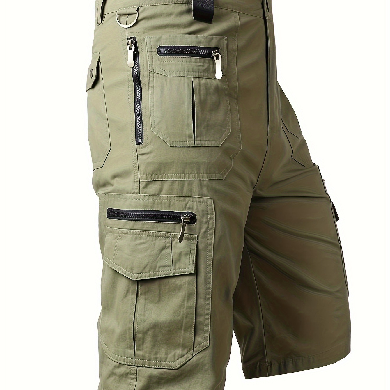 

Men's Street Style Loose-fit Cargo Shorts With Multiple Pockets, Casual Urban Fashion Clothing, For Summer Outdoor Sports Hiking