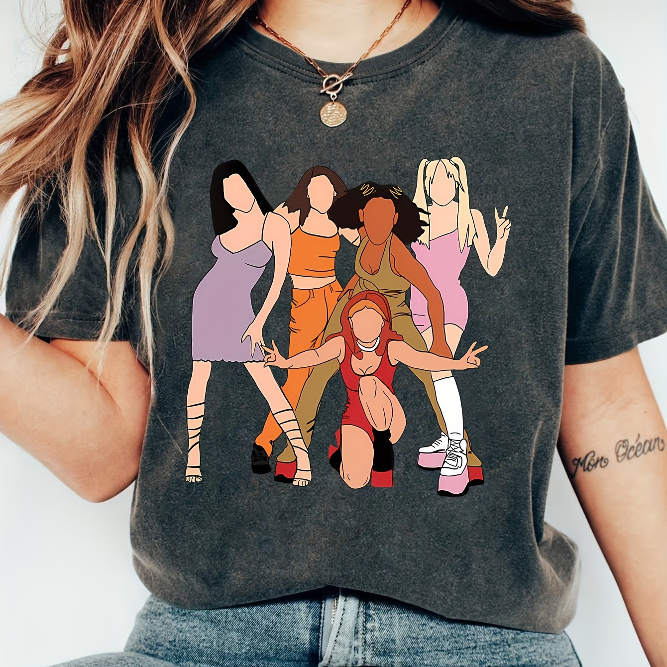 

T-shirt Vintage Spice Girls des Années 90 Cadeaux pour Adolescentes Chemise de Groupe des Années 90 Spice Girls Merch Vintage 1990 Chemise de de Filles