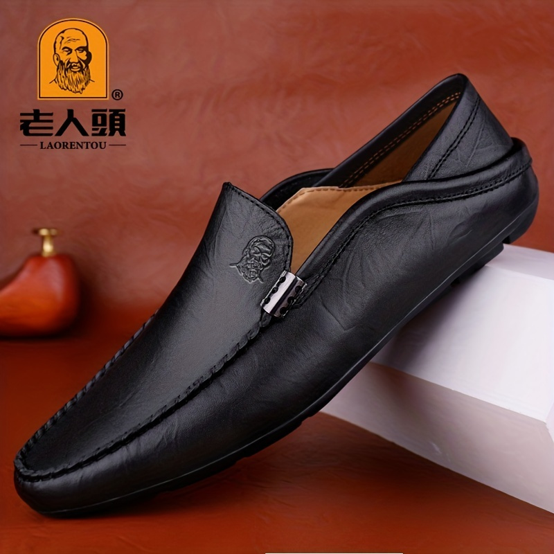 

Laorentou Men Premium Leather Loafer Shoes Slip On Lightweight Dress Shoes Durable Non Slip Formal Shoes 2023 Spring New