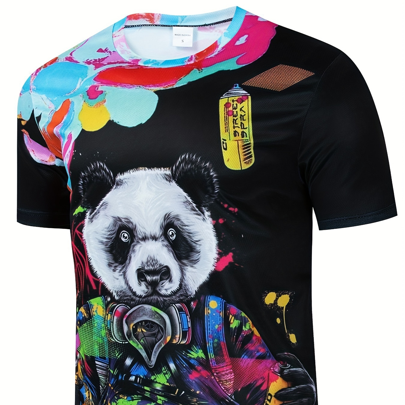 Stylish Men's Panda Print T-Shirt - Perfect for Spring and Summer