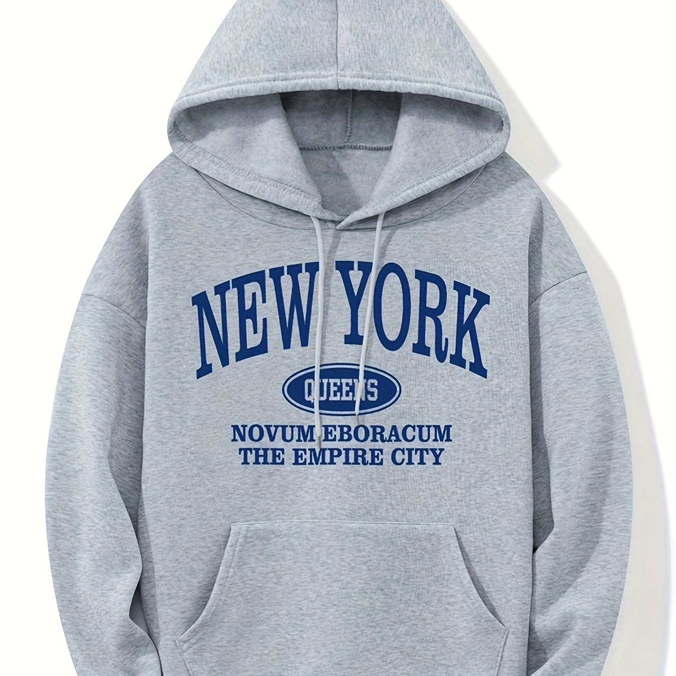 

New York Letter Print Kangaroo Pocket Hoodie, Casual Long Sleeve Drawstring Hoodies Sweatshirt, Women's Clothing