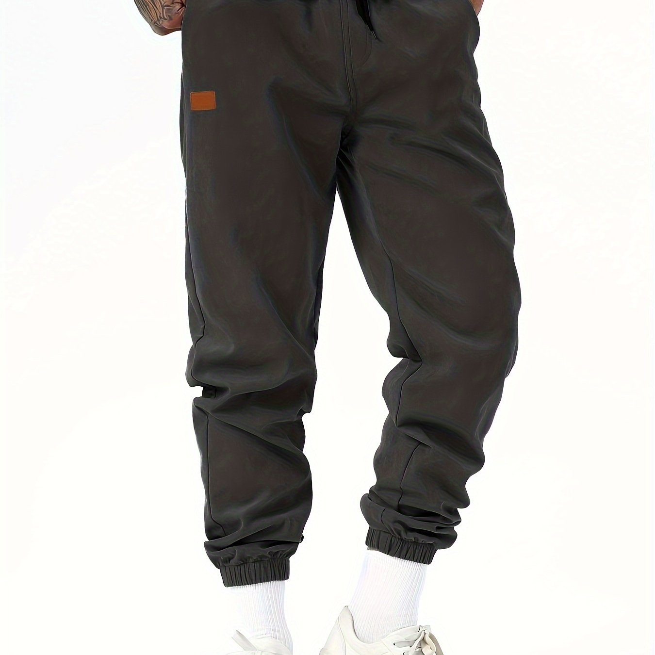 

Men's Trendy Solid Cargo Pants, Casual Straight Leg Joggers For Outdoor