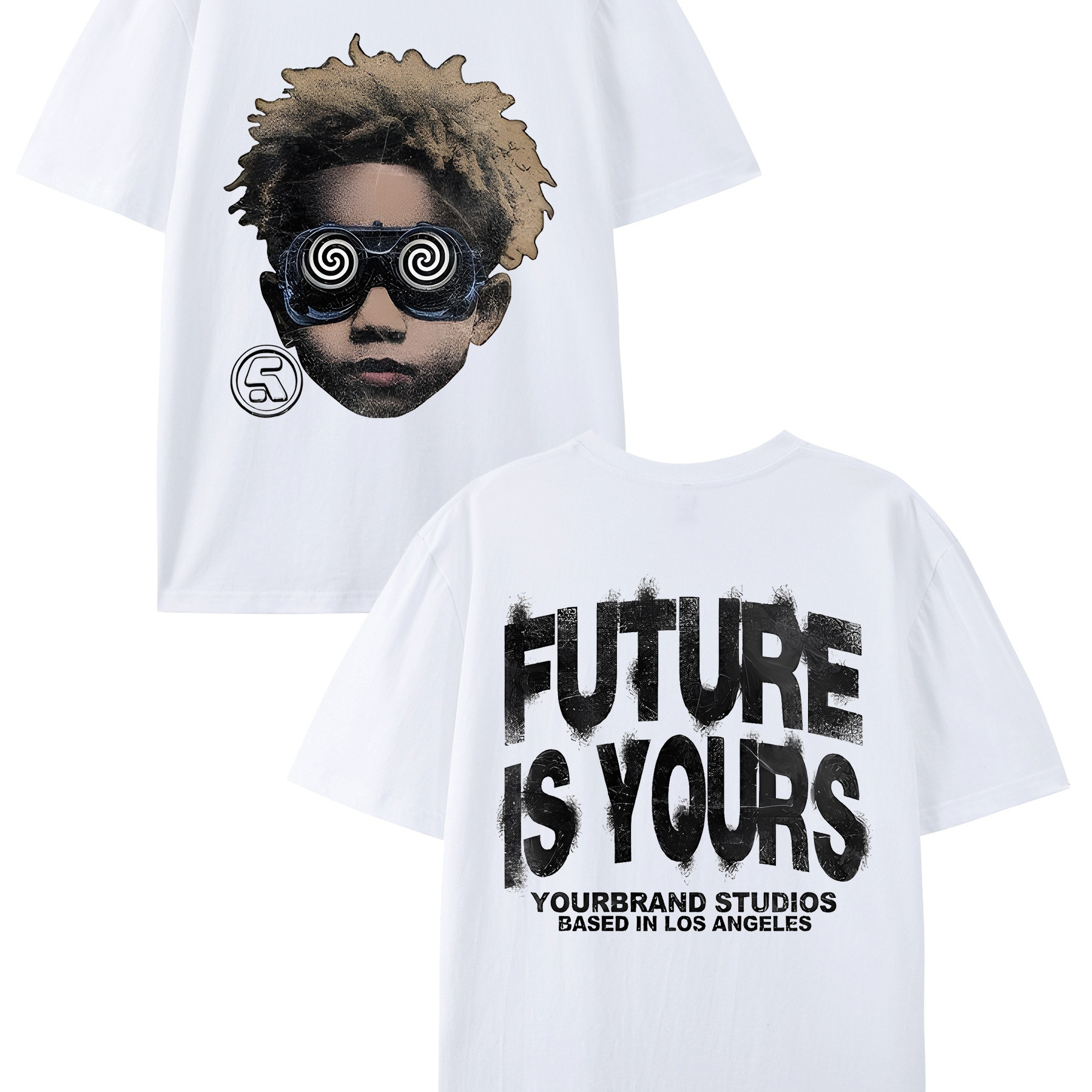 

Y2k Graphic "future Is Your" Personalize Printed Oversized Tshirt Casual Crewneck, Boutique 220g Thick Cotton T-shirt