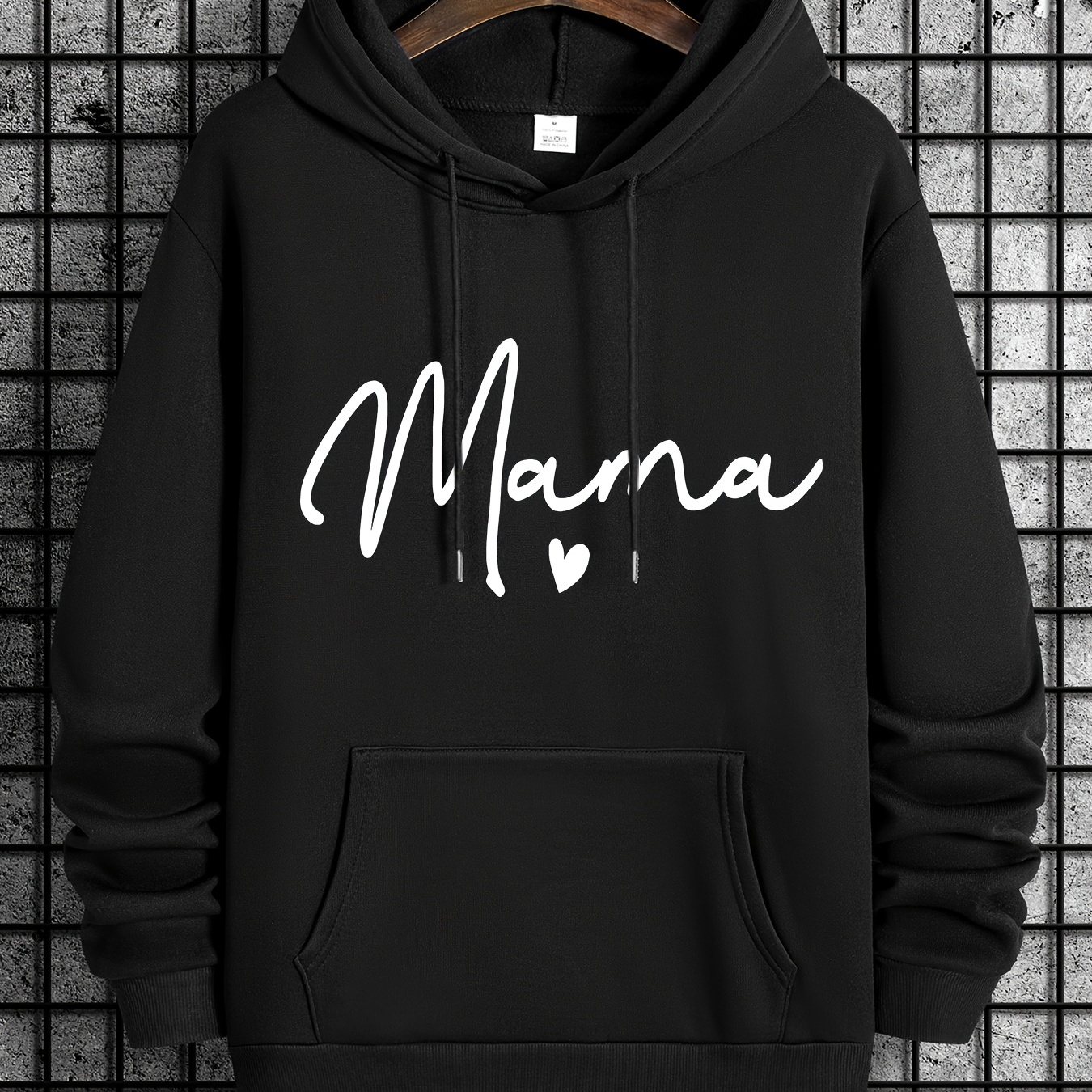 

Men's New Mama Letter Sweatshirt, Fashion Drawstring Hoodie, Comfortable Long-sleeved Sweatshirt With Hood For Autumn And Winter