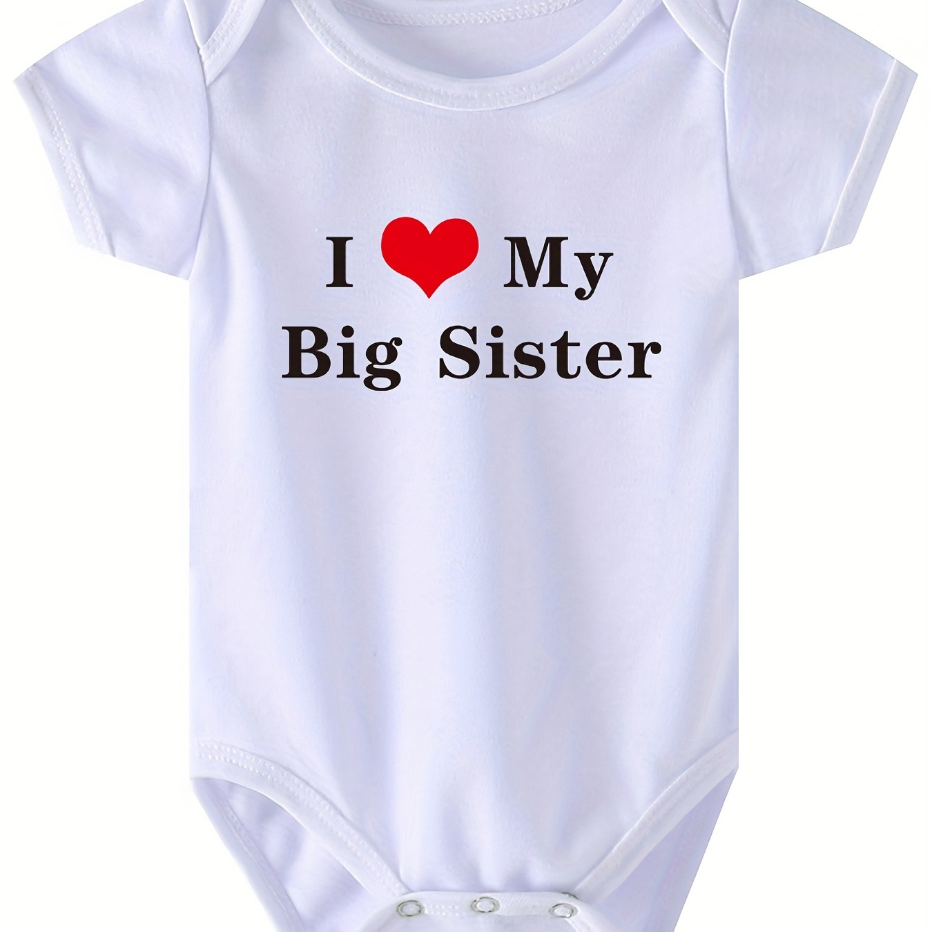 

I Love My Big Sister Brother And Sister Outfit, Newborn Baby Short-sleeved Jumpsuit Casual Infant Romper