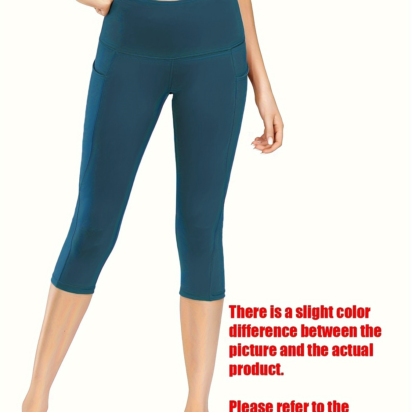 

Summer Capri Yoga Leggings, Women's High Waist Butt Lifting Stitching Pocket Fitness Capri Pants, Women's Activewear