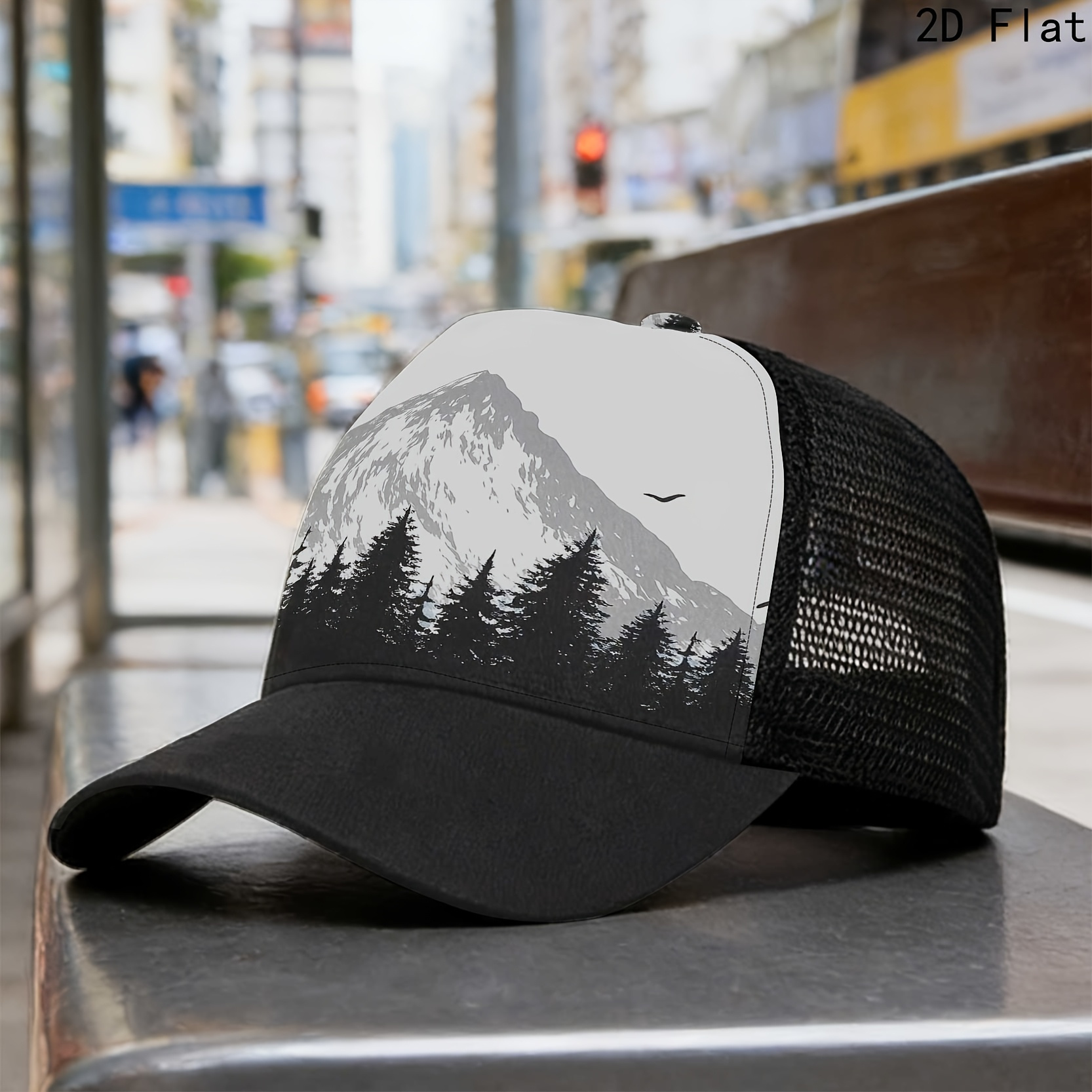 TEMU 1pc Print Duckbill Hat Mesh Cap Streetwear Dad Hat Funky Style Hat Perfect For Daily Wear Really Cool Making It Ideal For Travel Thank You Gift