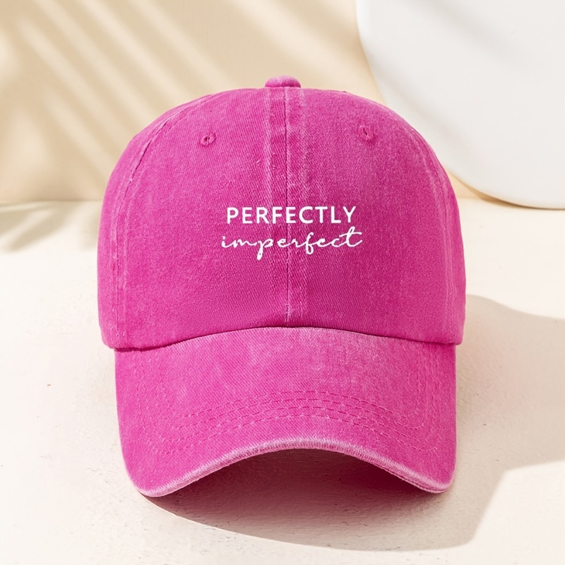 

Vintage Print Baseball Cap, Perfectly Imperfect Washed Sun Hats Man Unisex Sports Hat For Women