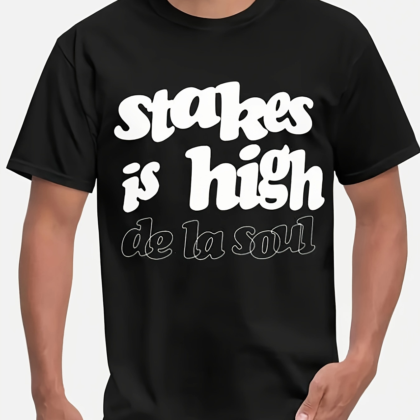 

Stakes Is High Dj De Lstakes Is High Dj De A Soul-2487 Funny Men's Short Sleeve Graphic T-shirt Collection Black