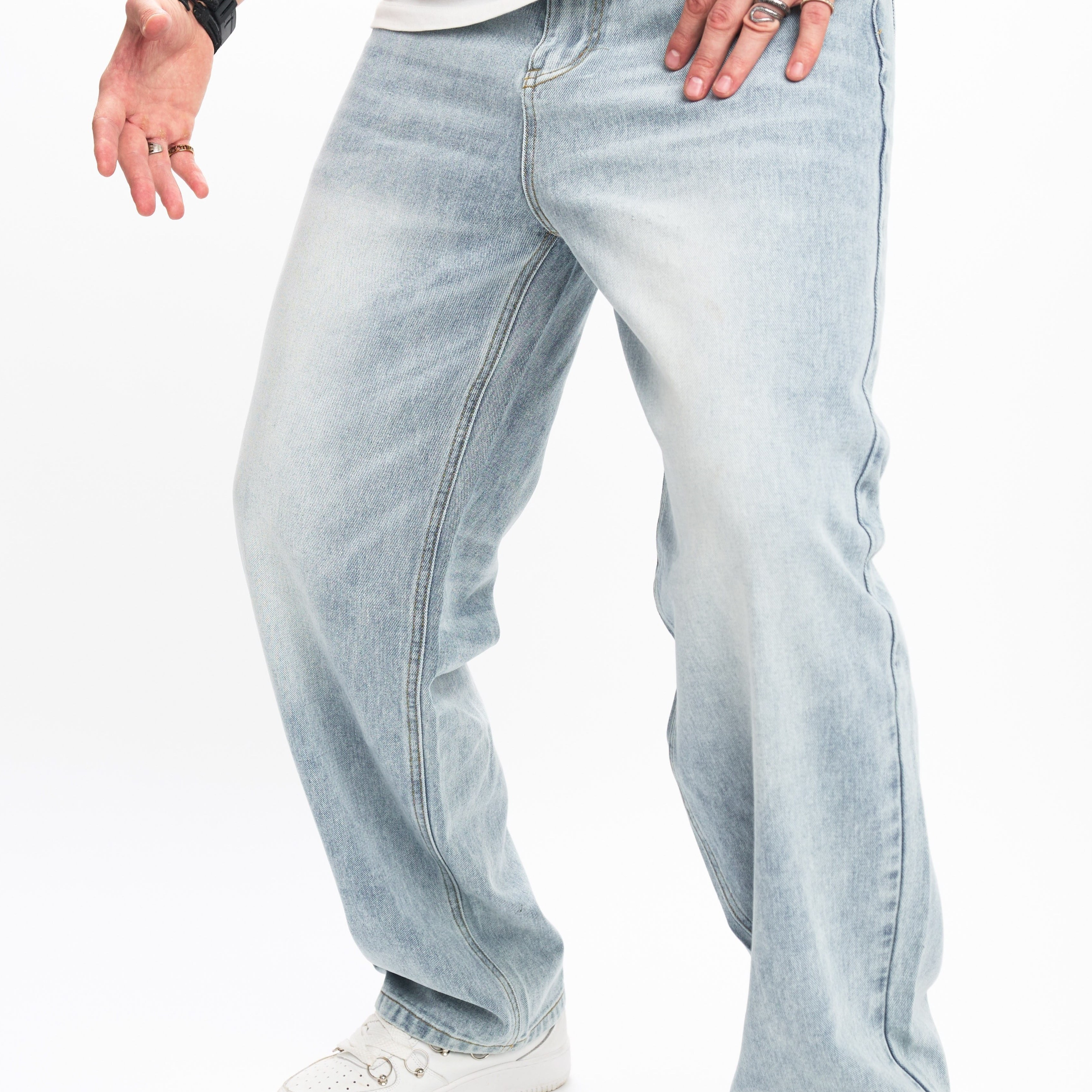 

Jean ample à jambes larges pour homme, pantalon en denim confortable et élégant pour homme, polyvalent pour les quatre saisons